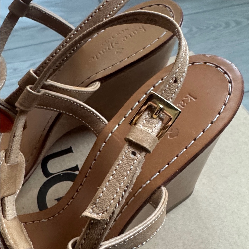 Kate Spade Tan and Orange Beaded Sandals - Picture 5 of 8